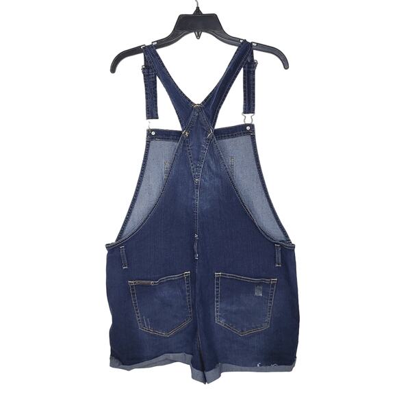 Jordache Vintage Distressed Bib Overall Denim Shorts size XXL - Picture 7 of 10
